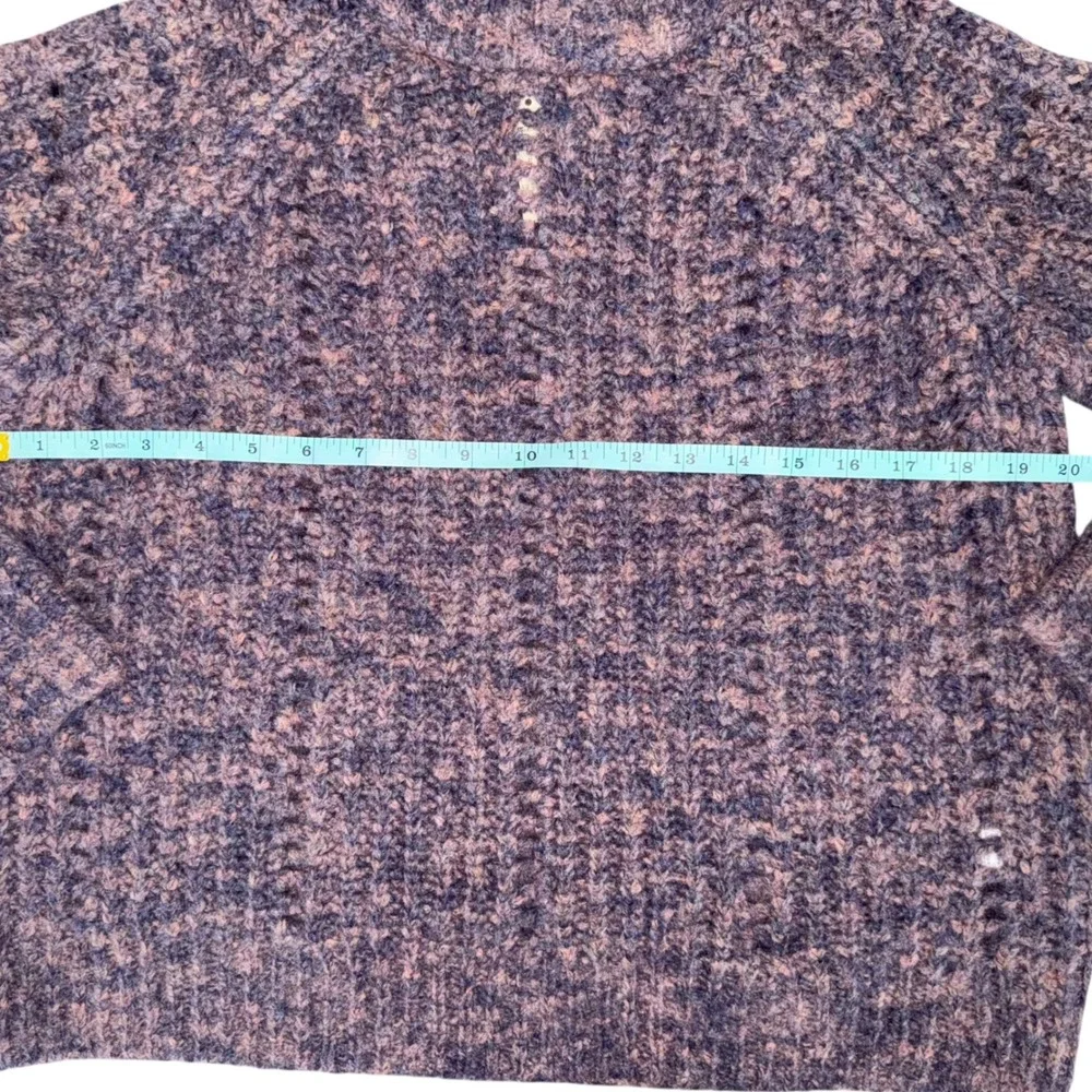 Madewell NWT Pointelle Mockneck Pullover Sweater Size XS Purple‎ Wool Blend Knit